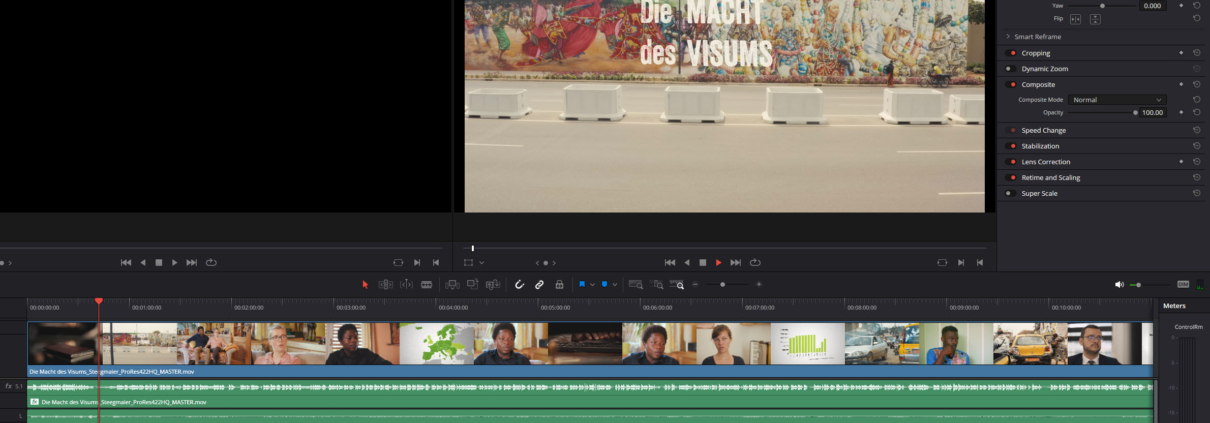 Screenshot Davinci Resolve Upmix Stereo to 51, DCP Mastering